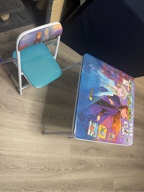 Disney Frozen Kids Blue Folding Table and Chair Set